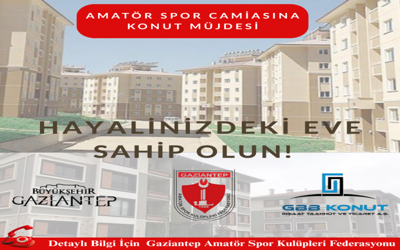 AMATÖR SPOR CAMİASINA KONUT MÜJDESİ