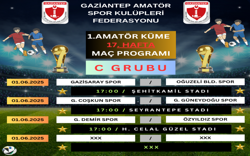 1. AMATÖR KÜME MAÇ PROGRAMI AÇIKLANDI.